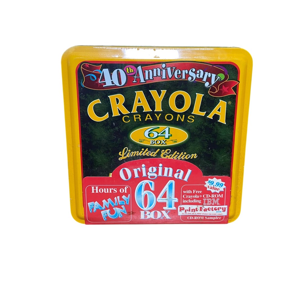 Crayola 64 Box 40th Anniversary Limited Edition Tin Sealed 1998 VTG 1958 Style